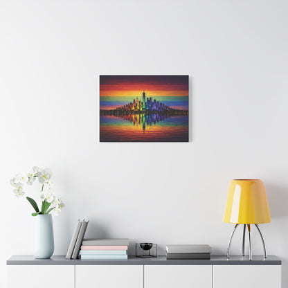 City of Us | LGBTQ Pride Rainbow Skyline Canvas Wall Art