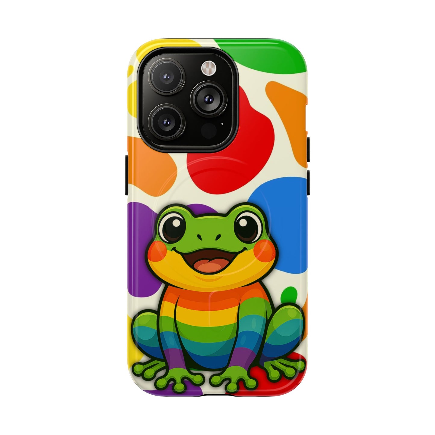 "rainbow ribbit" - lgbtqia+ pride frog magsafe® iphone tough case
