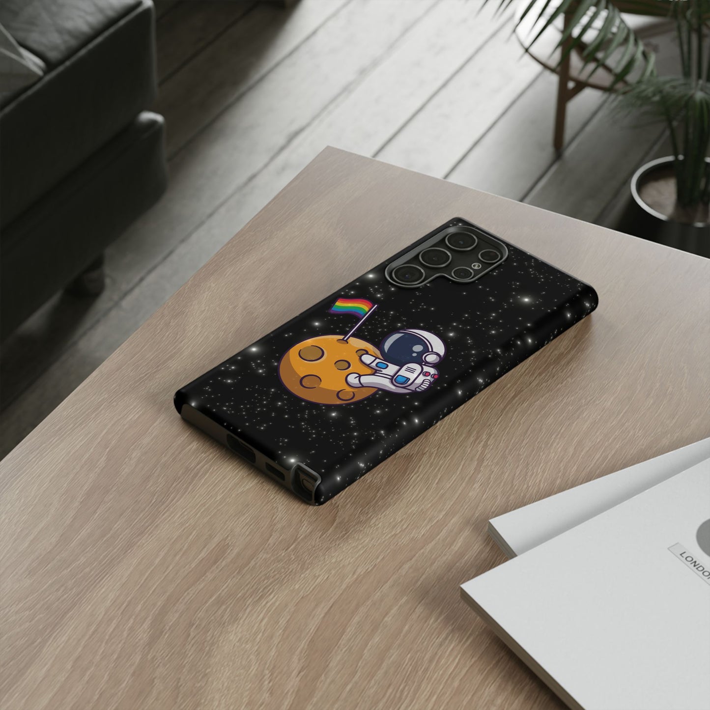 "cosmic queer" lgbtqia+ android astronaut tough phone case