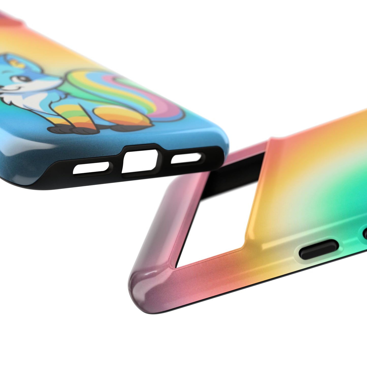 "queer as a fox" – queer pride fox android tough phone case