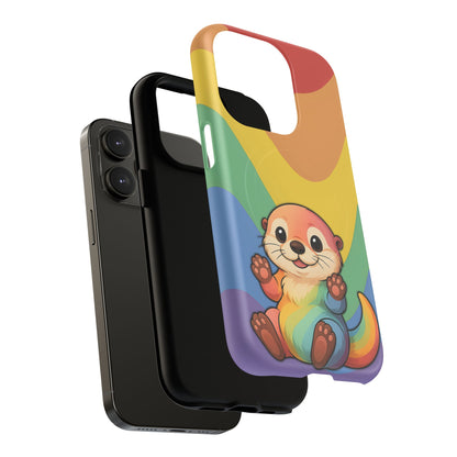 “Otterly Queer” – Retro Rainbow Pride Otter MagSafe® iPhone Tough Case