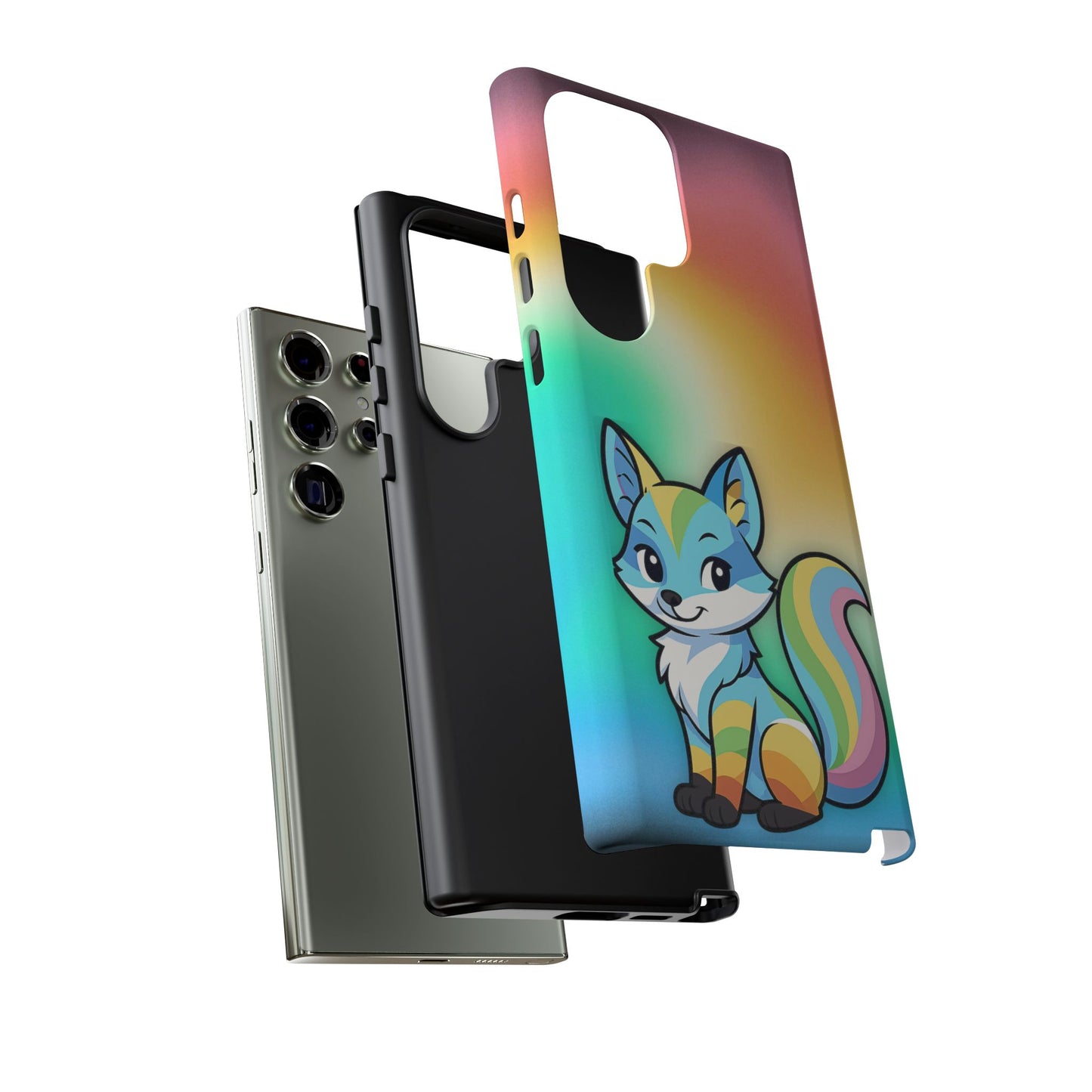 "queer as a fox" – queer pride fox android tough phone case