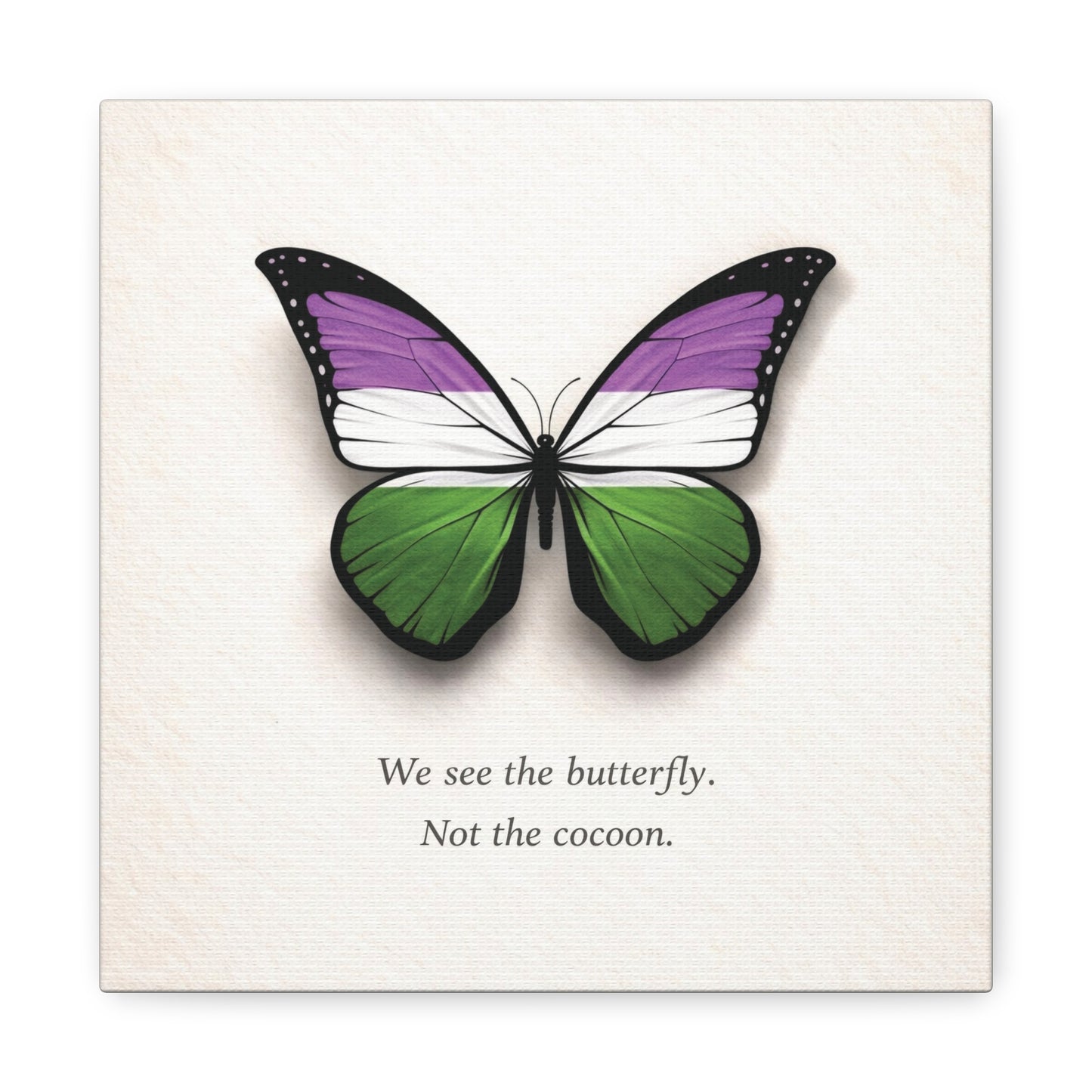 genderqueer pride butterfly | metamorphosis series canvas wall art