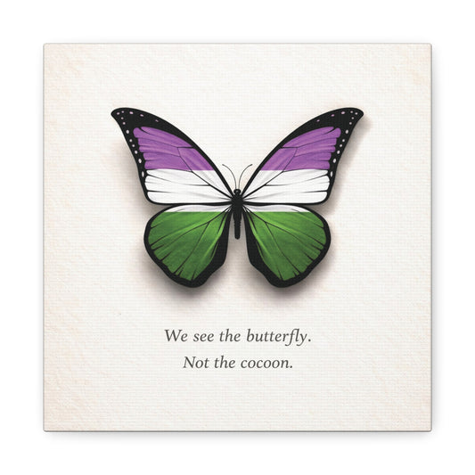 Genderqueer Pride Butterfly | Metamorphosis Series Canvas Wall Art