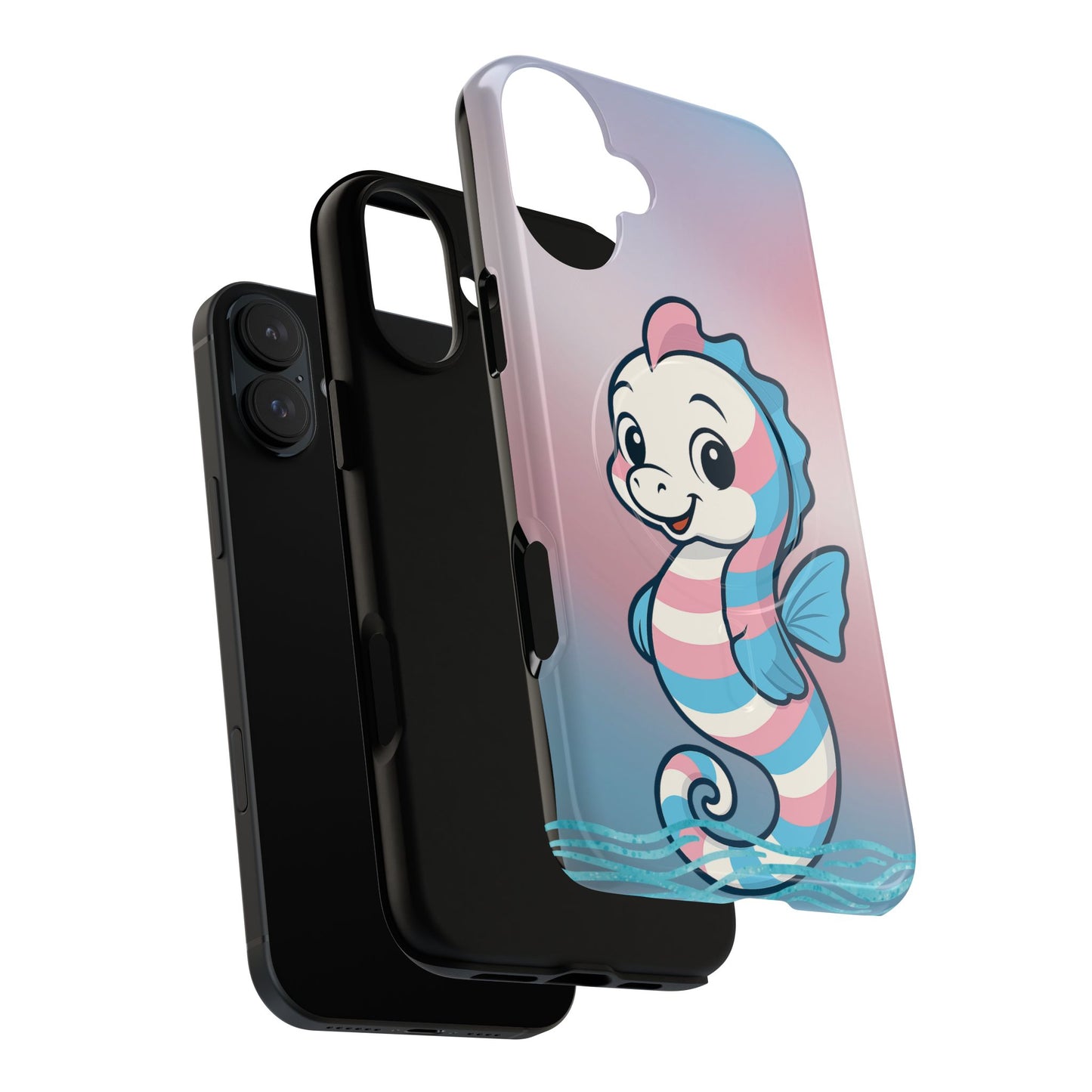 "sea me" – trans pride seahorse magsafe® iphone tough case