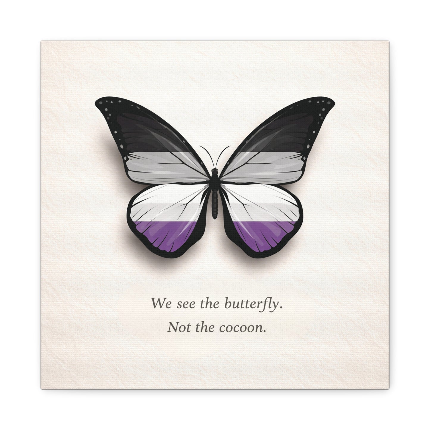 asexual pride butterfly | metamorphosis series canvas wall art