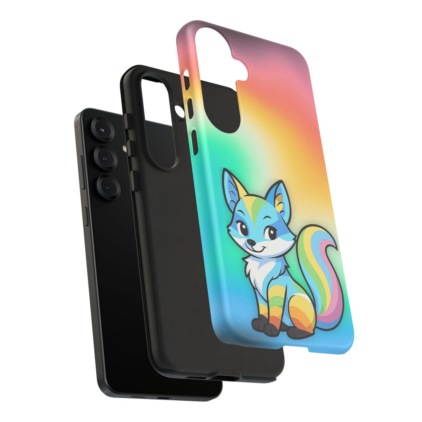 "queer as a fox" – queer pride fox android tough phone case
