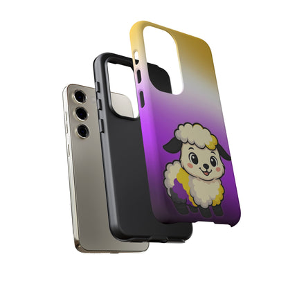"NonbiBaaary" – Nonbinary Pride Sheep Android Tough Phone Case
