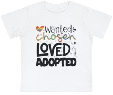 “Wanted. Chosen. Loved. Adopted.” Baby Jersey T-Shirt