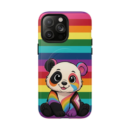 "PrideCub" – Progress + Rainbow Pride Panda MagSafe® iPhone Tough Case