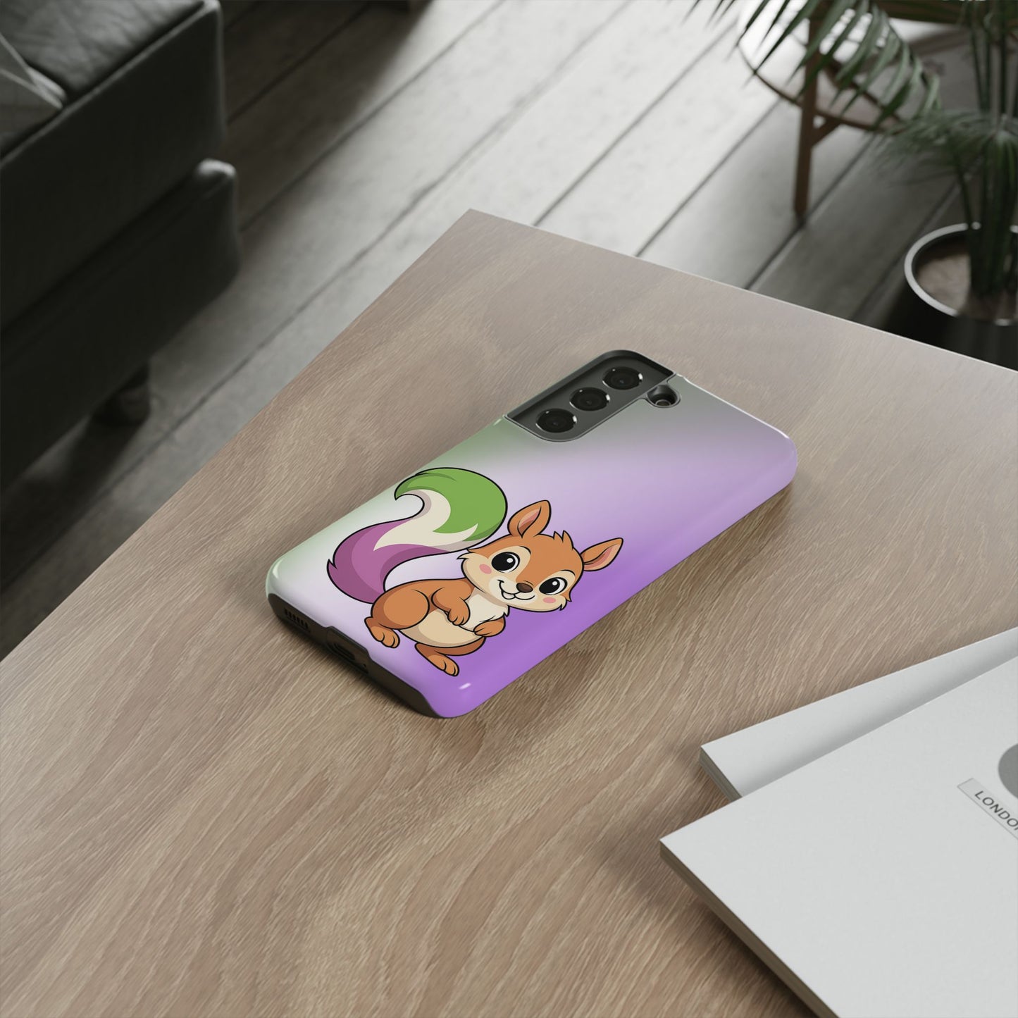 "queeriosity"– genderqueer squirrel pride android tough phone case