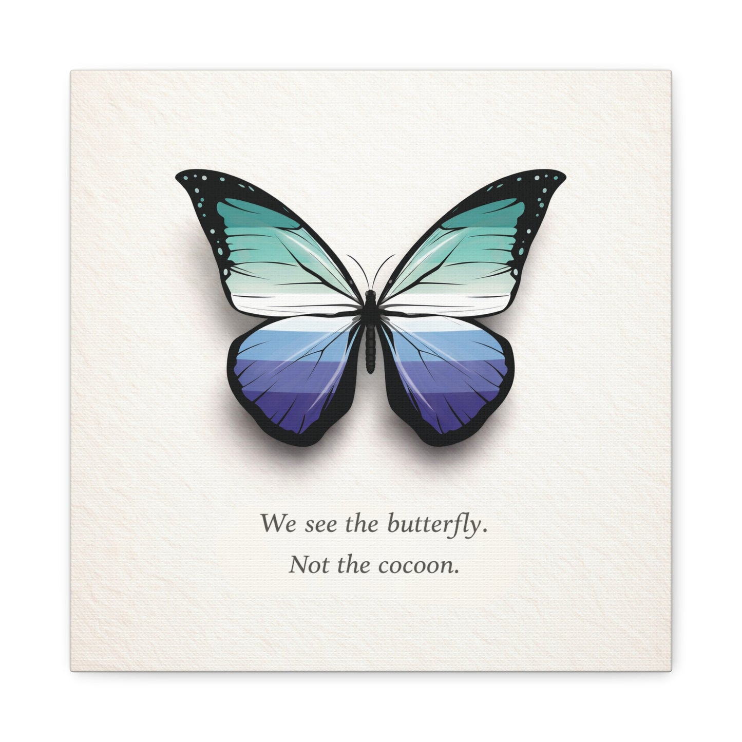 gay male pride butterfly | metamorphosis series canvas wall art