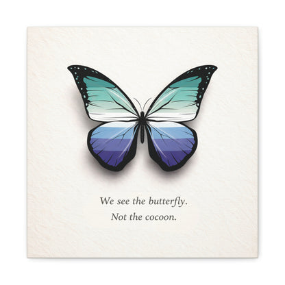 Gay Male Pride Butterfly | Metamorphosis Series Canvas Wall Art