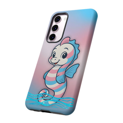 “Sea Me” – Trans Pride Seahorse Android Tough Phone Case