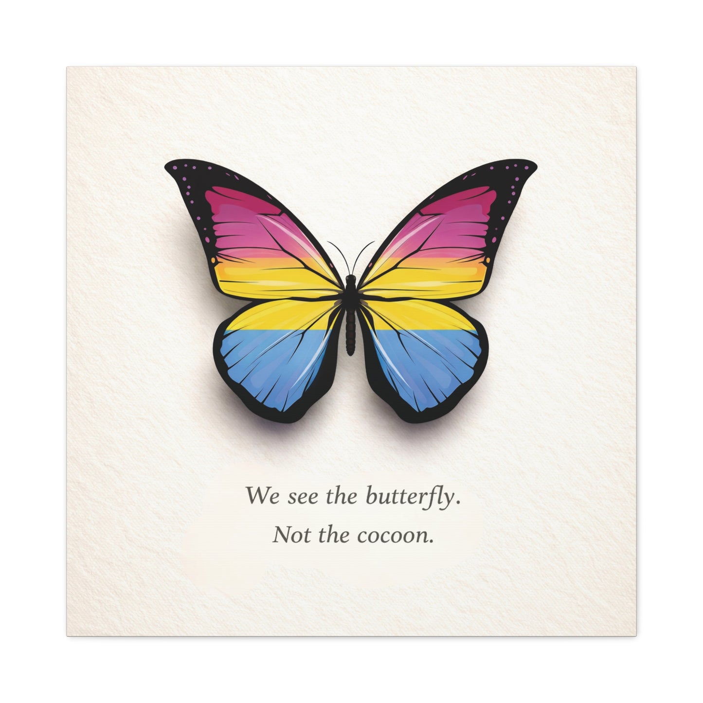 pan pride butterfly | metamorphosis series canvas wall art