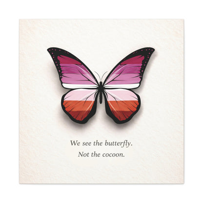 Lesbian Pride Butterfly | Metamorphosis Series Canvas Wall Art