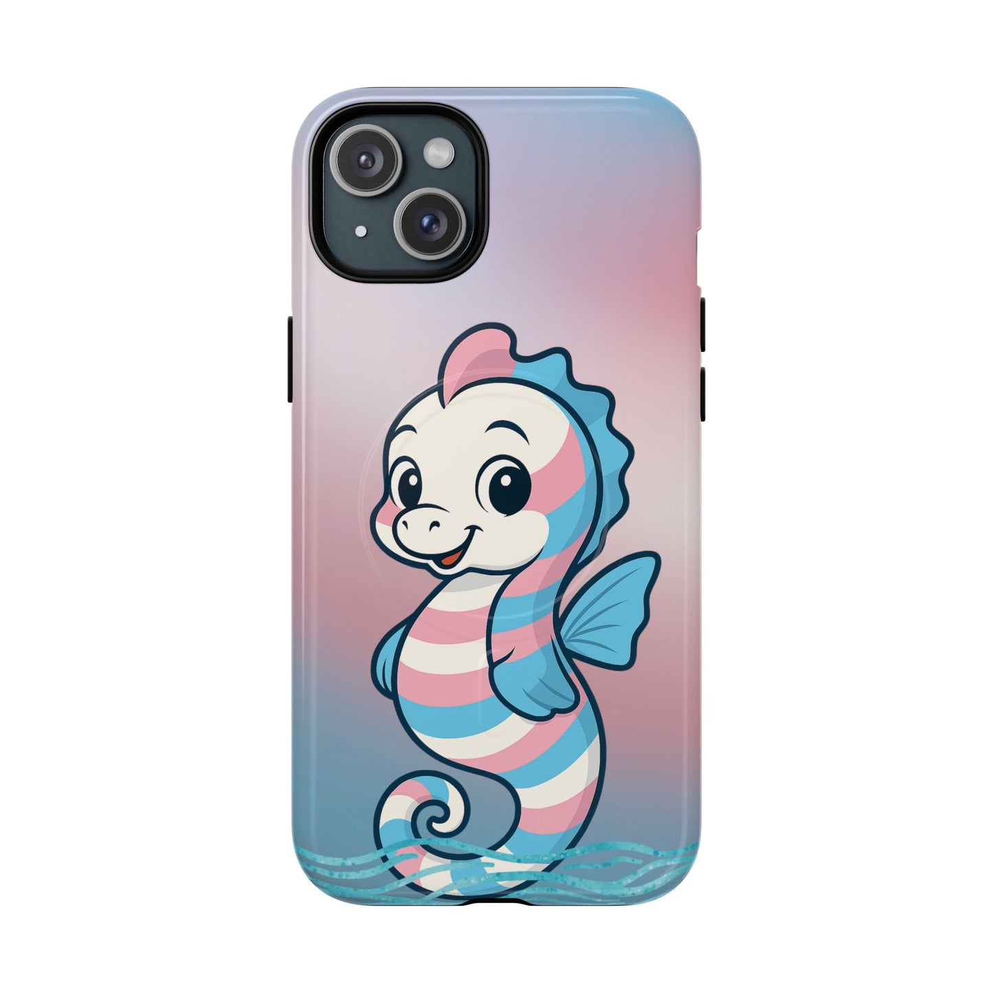 "sea me" – trans pride seahorse magsafe® iphone tough case