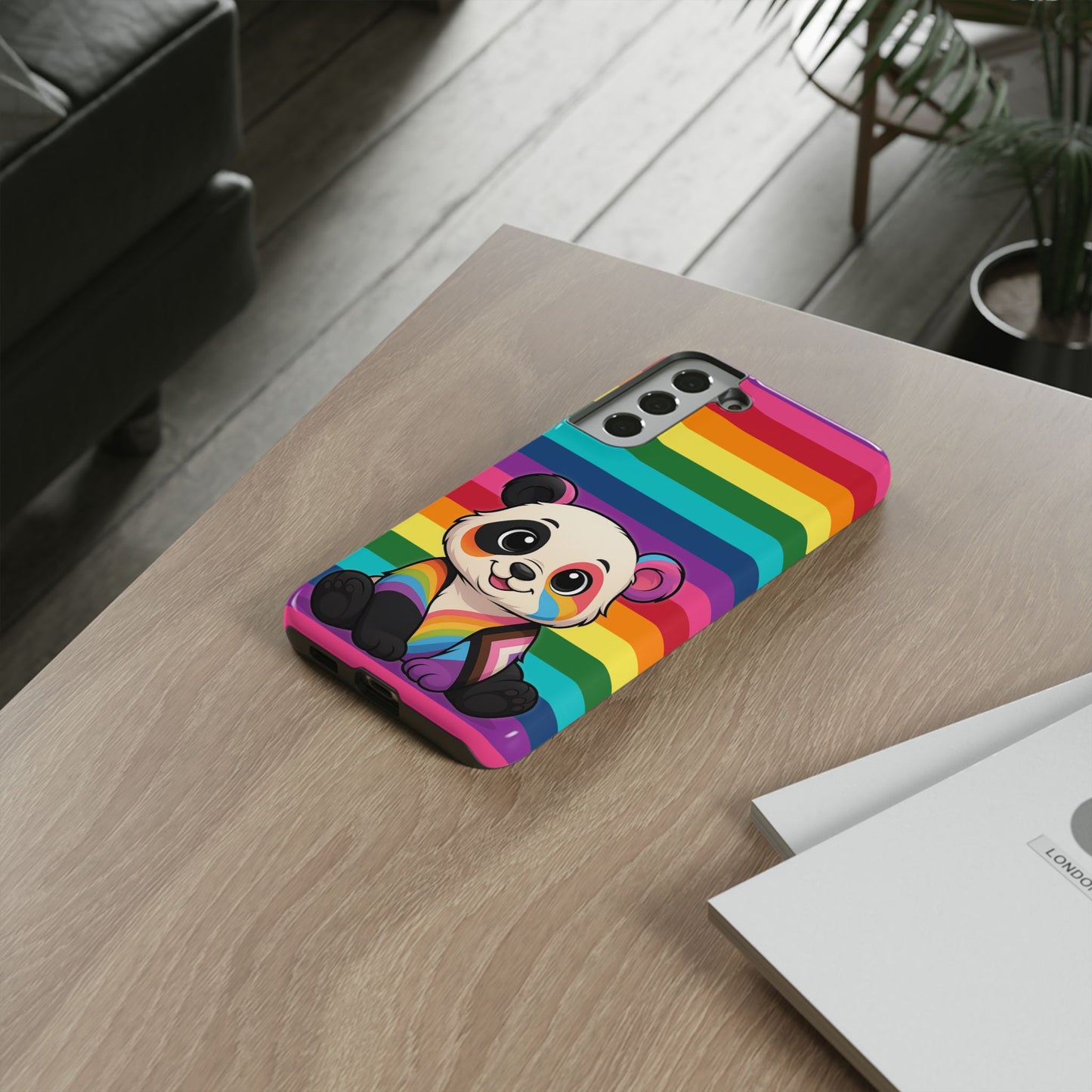 "pridecub" – progress + rainbow pride panda android tough phone case