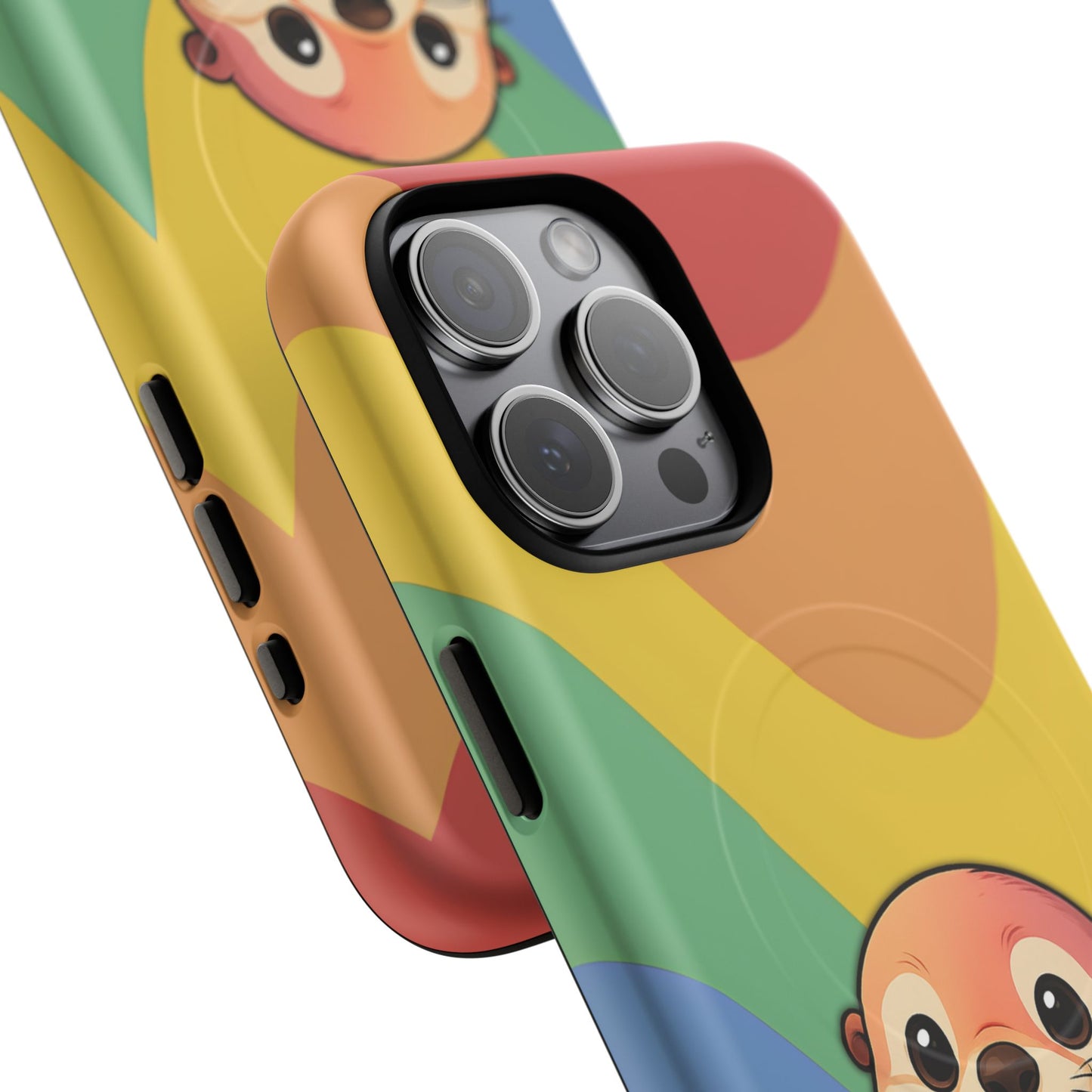 “otterly queer” – retro rainbow pride otter magsafe® iphone tough case