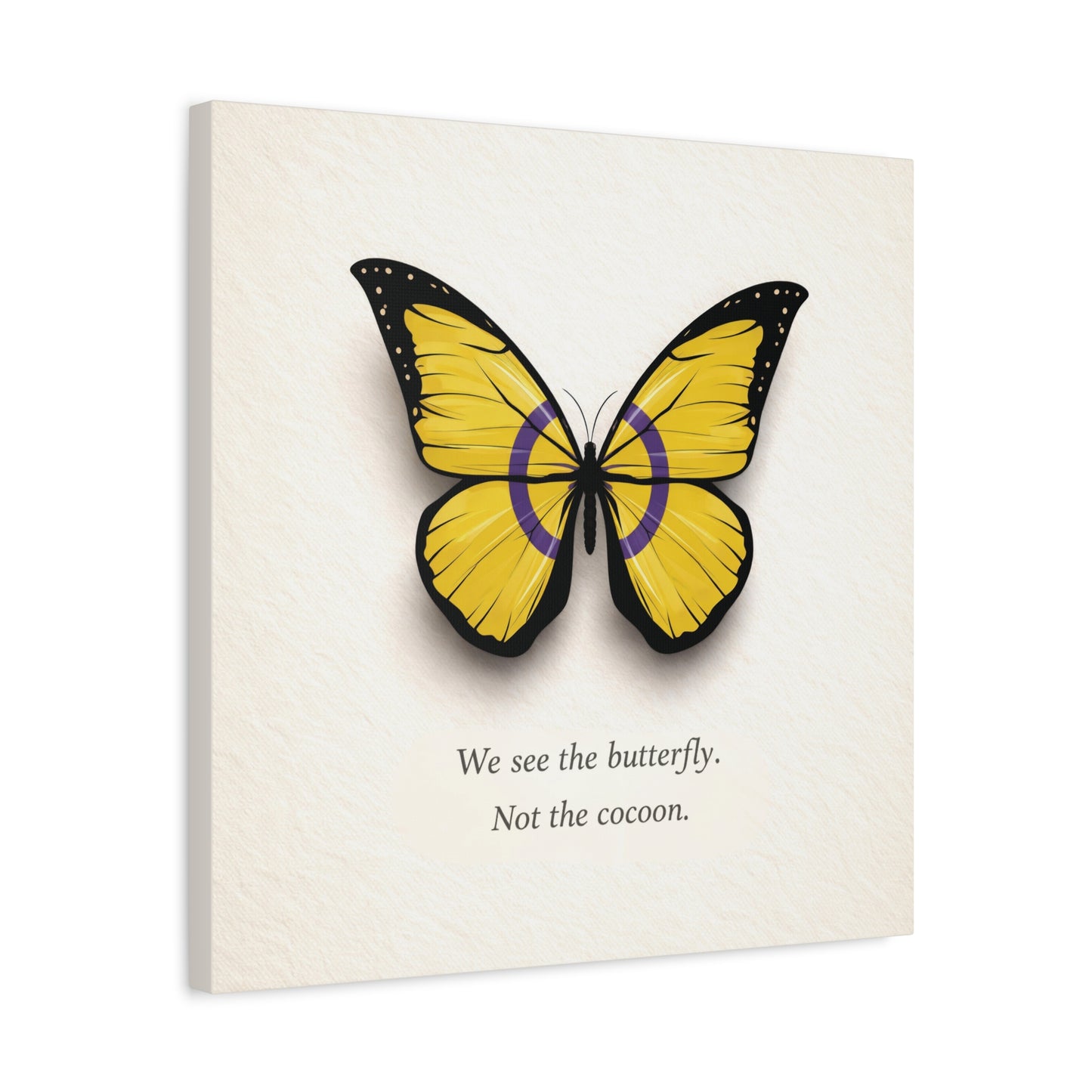 intersex pride butterfly | metamorphosis series canvas wall art