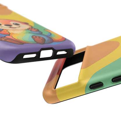 “Otterly Queer” – Retro Rainbow Pride Otter Android Tough Phone Case