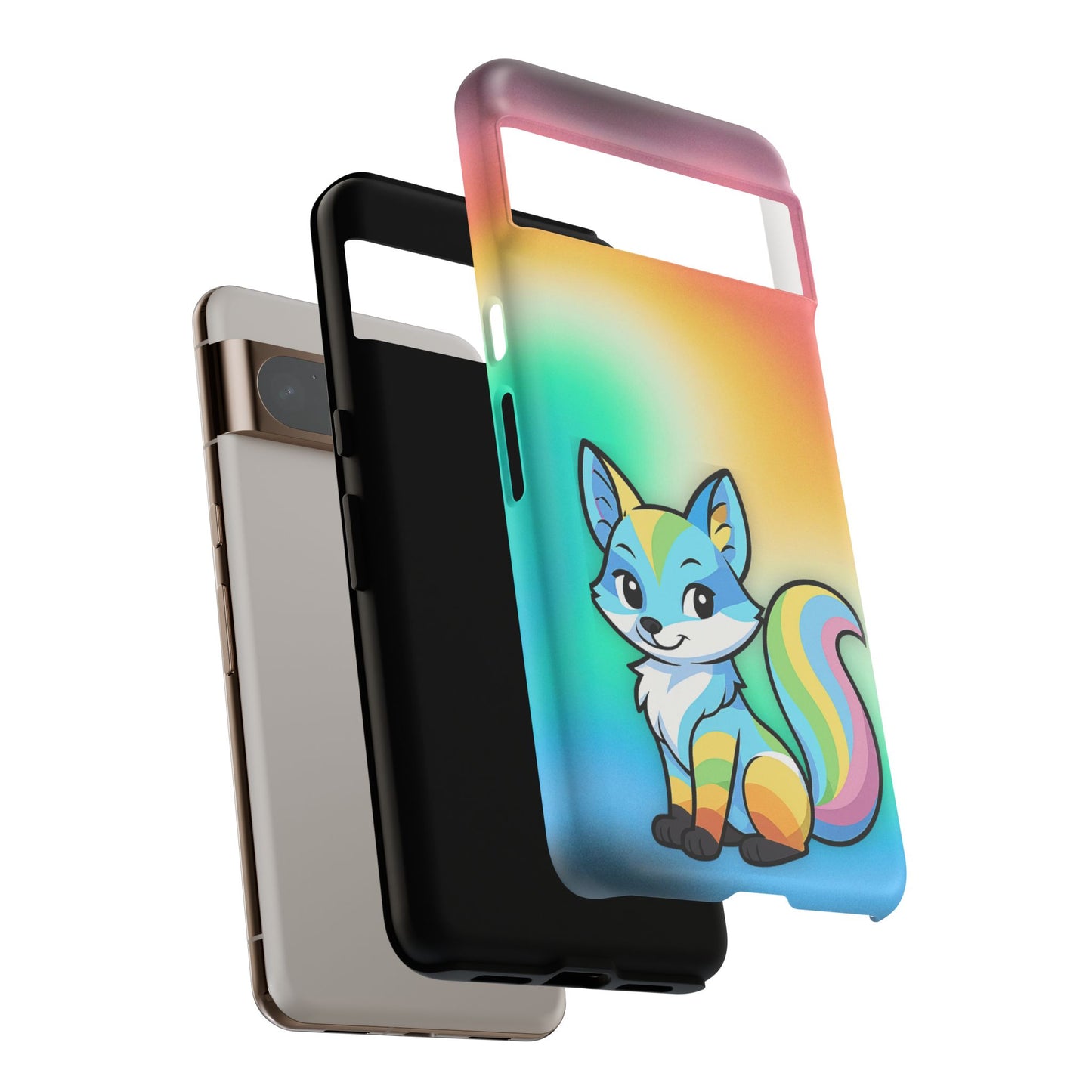 "queer as a fox" – queer pride fox android tough phone case