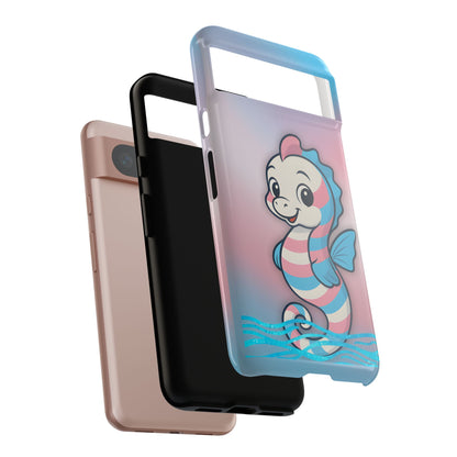 “Sea Me” – Trans Pride Seahorse Android Tough Phone Case