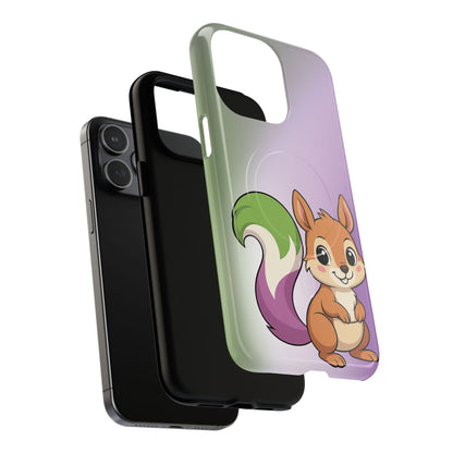 "Queeriosity"– Genderqueer Pride Squirrel MagSafe® iPhone Case