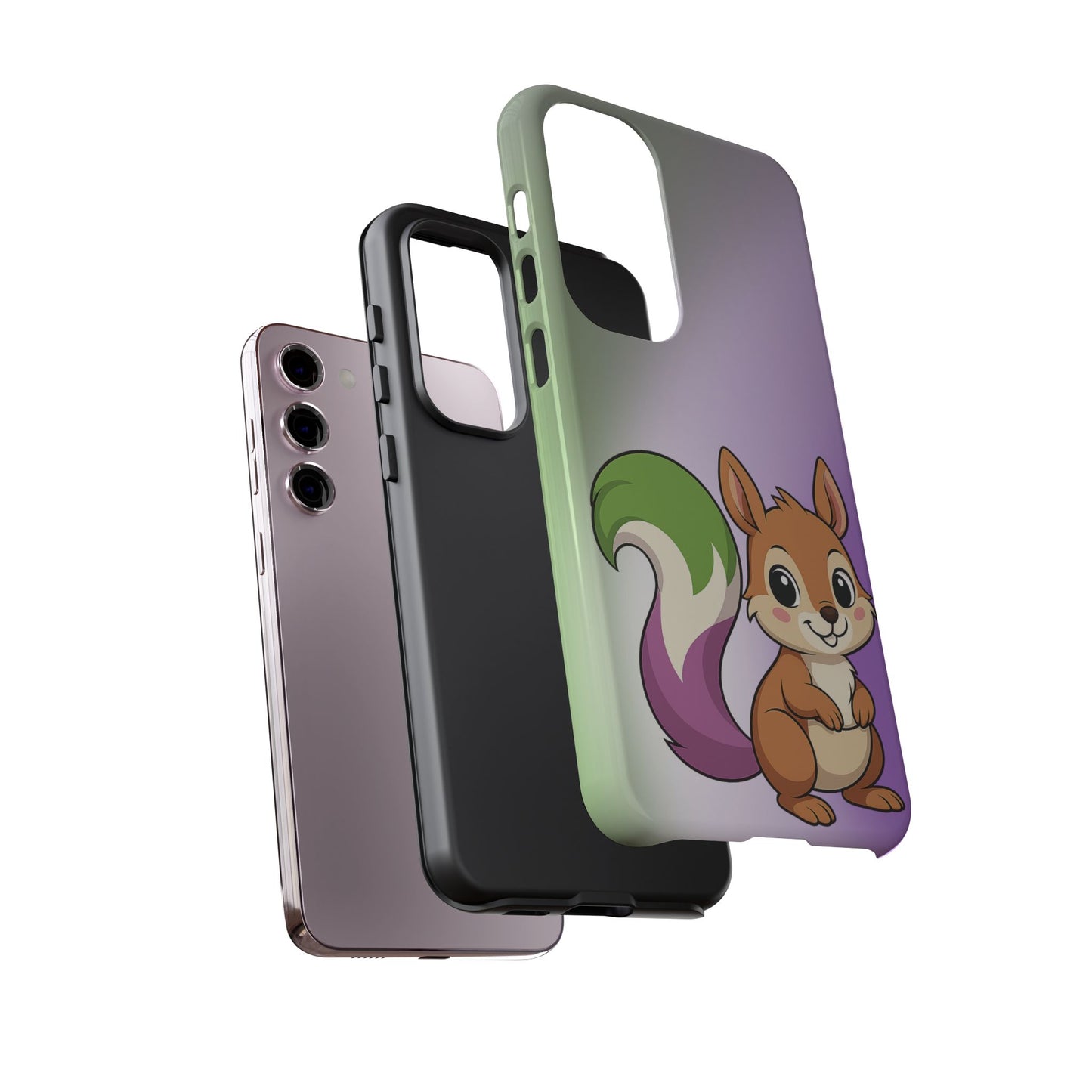 "queeriosity"– genderqueer squirrel pride android tough phone case