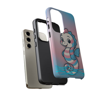 “Sea Me” – Trans Pride Seahorse Android Tough Phone Case