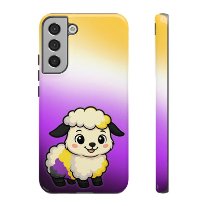 "NonbiBaaary" – Nonbinary Pride Sheep Android Tough Phone Case