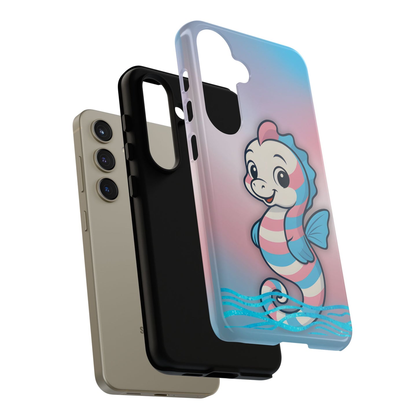 “sea me” – trans pride seahorse android tough phone case