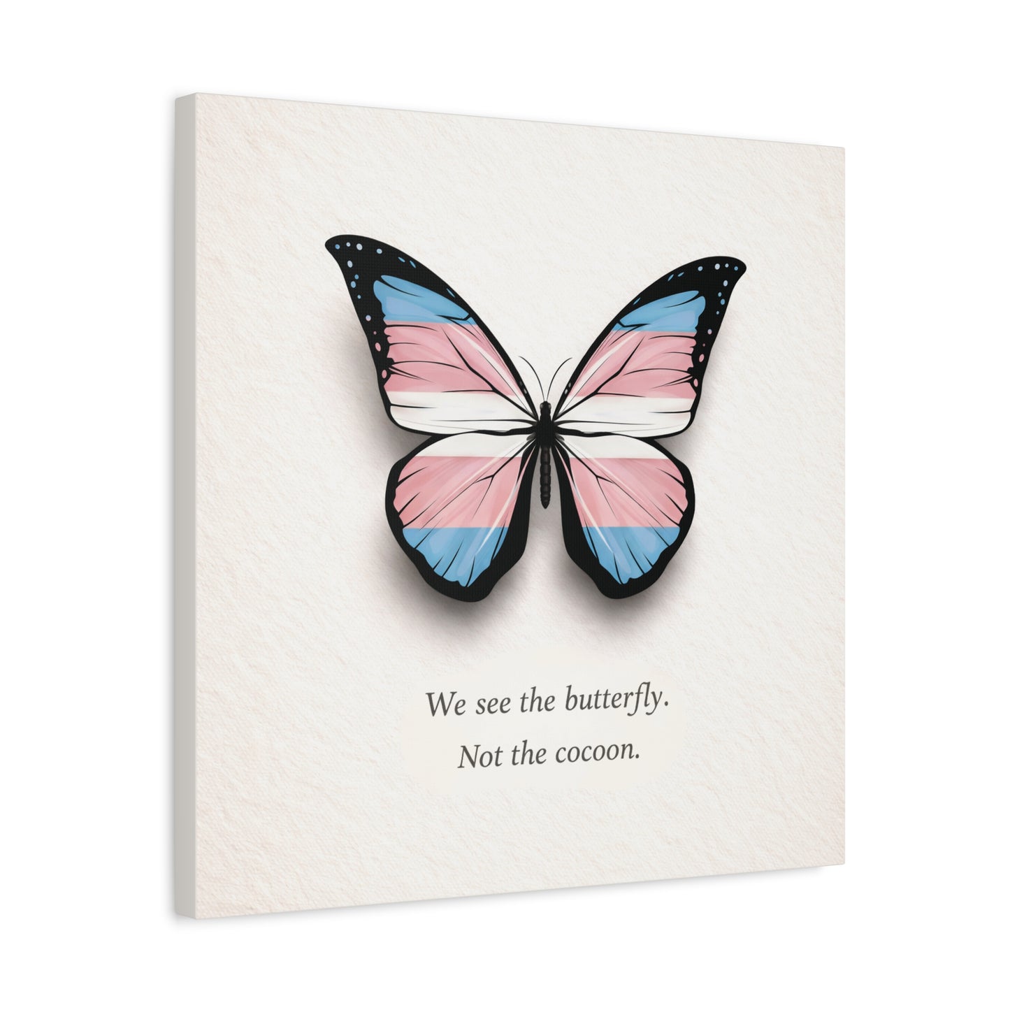 trans pride butterfly | metamorphosis series canvas wall art