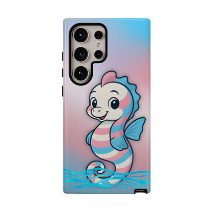 “Sea Me” – Trans Pride Seahorse Android Tough Phone Case