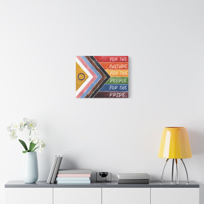 For The Culture. For The People. For The Pride. | Progress Pride Flag Canvas Wall Art