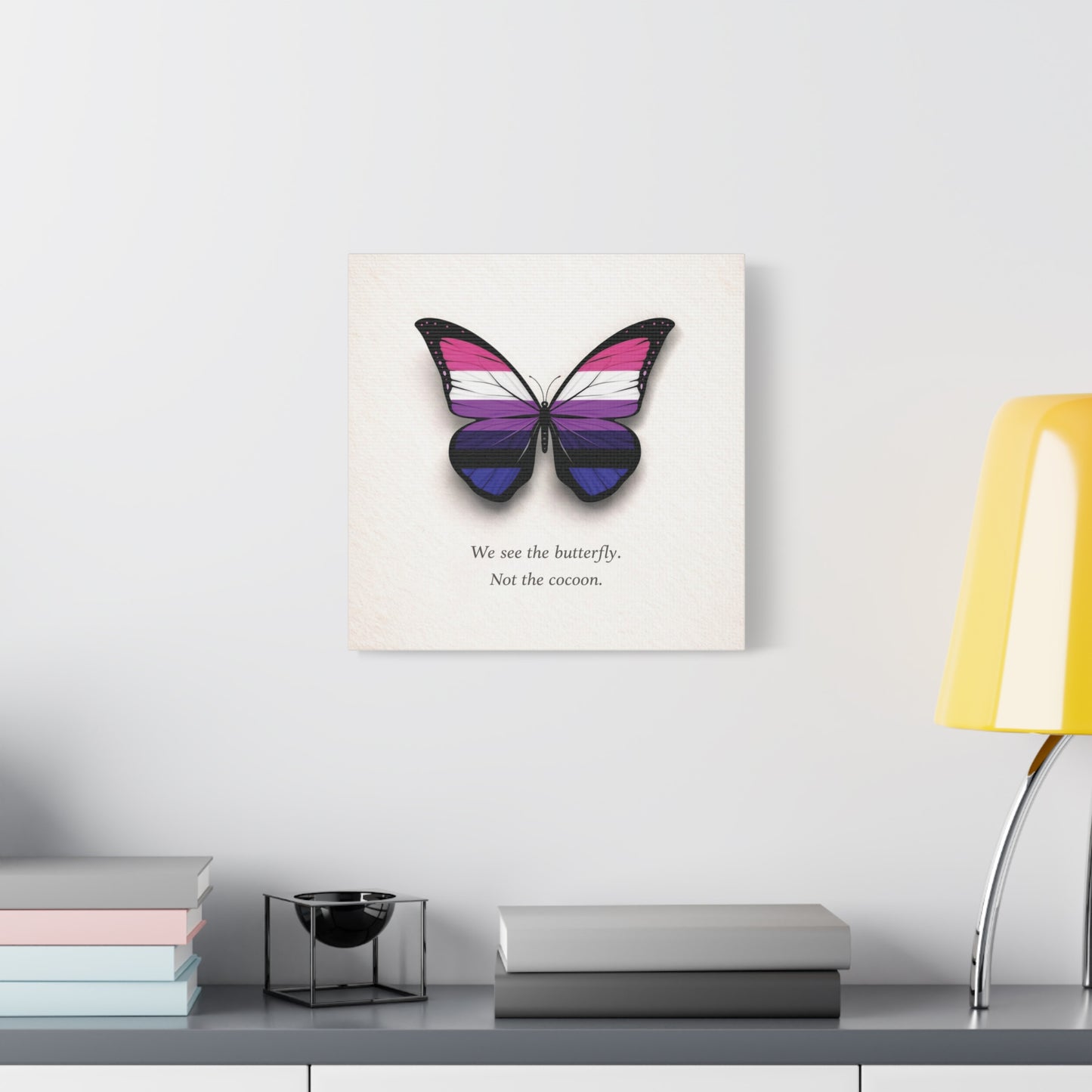 genderfluid pride butterfly | metamorphosis series canvas wall art