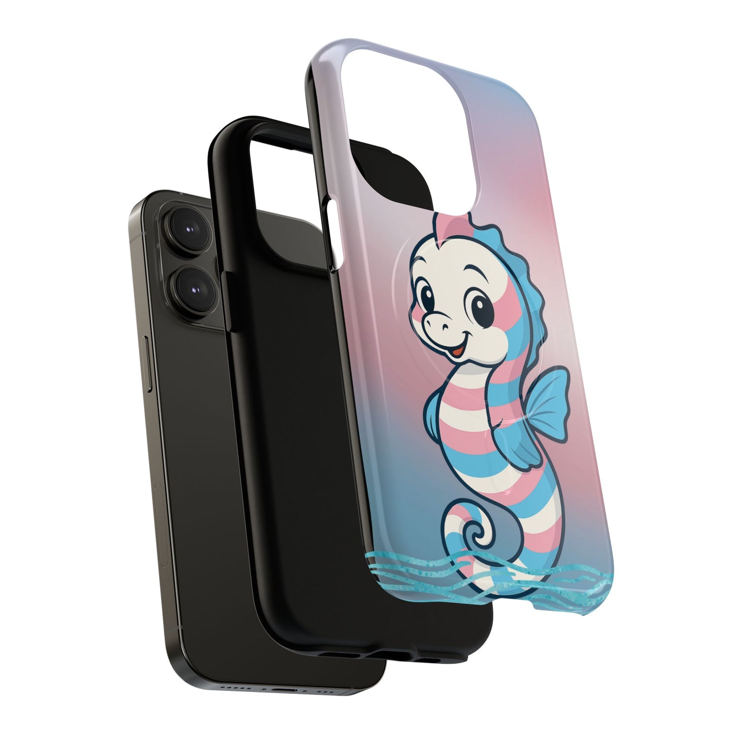 "sea me" – trans pride seahorse magsafe® iphone tough case