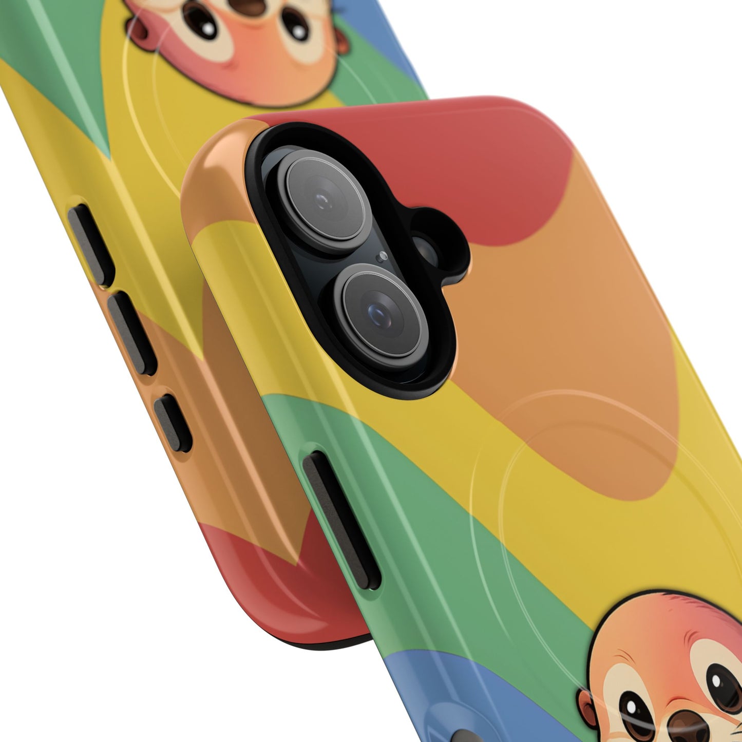 “otterly queer” – retro rainbow pride otter magsafe® iphone tough case