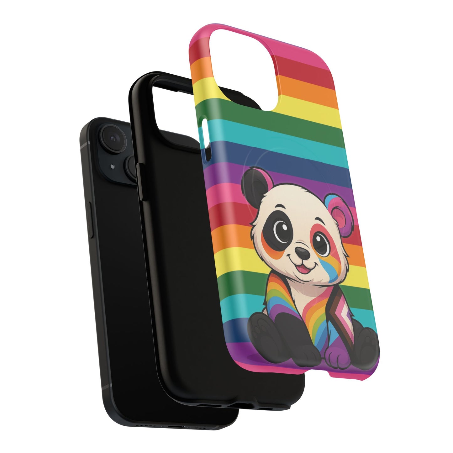 "pridecub" – progress + rainbow pride panda magsafe® iphone tough case