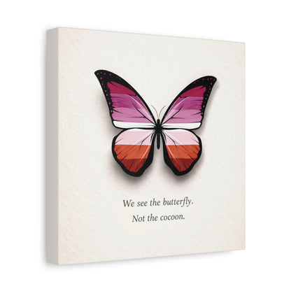 Lesbian Pride Butterfly | Metamorphosis Series Canvas Wall Art