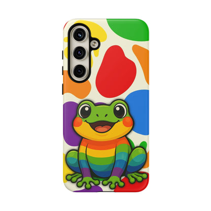 "Rainbow Ribbit" - LGBTQIA+ Pride Frog Android Tough Phone Case
