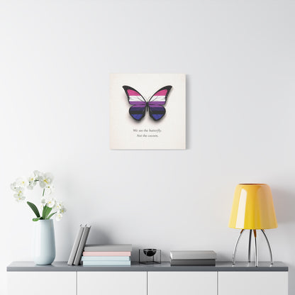 Genderfluid Pride Butterfly | Metamorphosis Series Canvas Wall Art