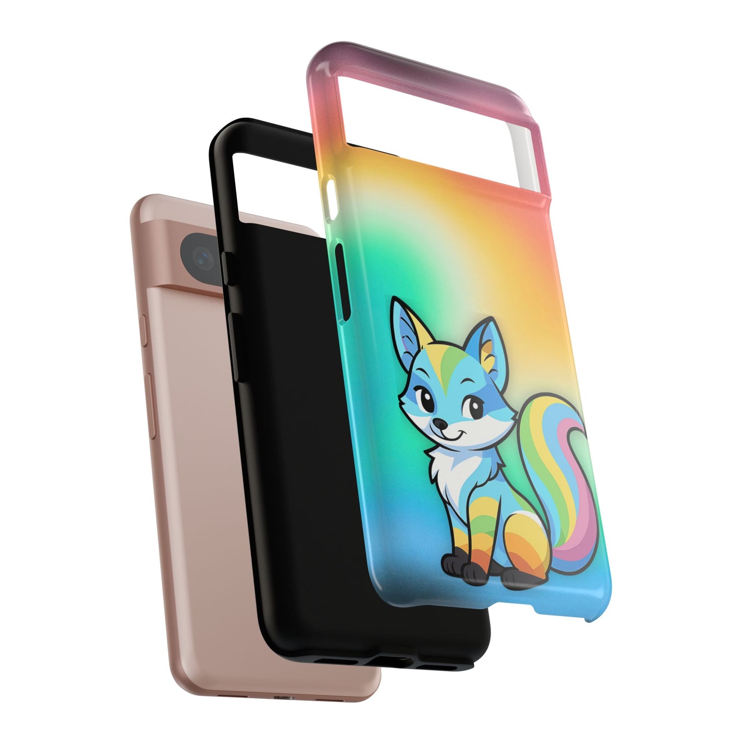 "queer as a fox" – queer pride fox android tough phone case