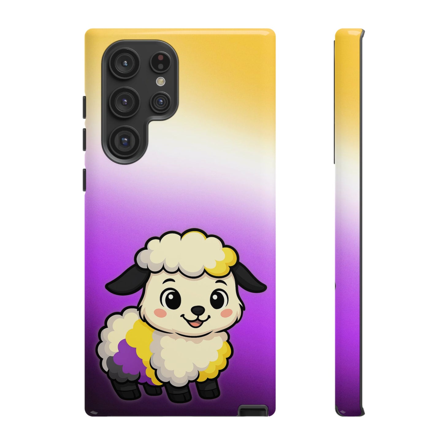 "nonbibaaary" – nonbinary pride sheep android tough phone case