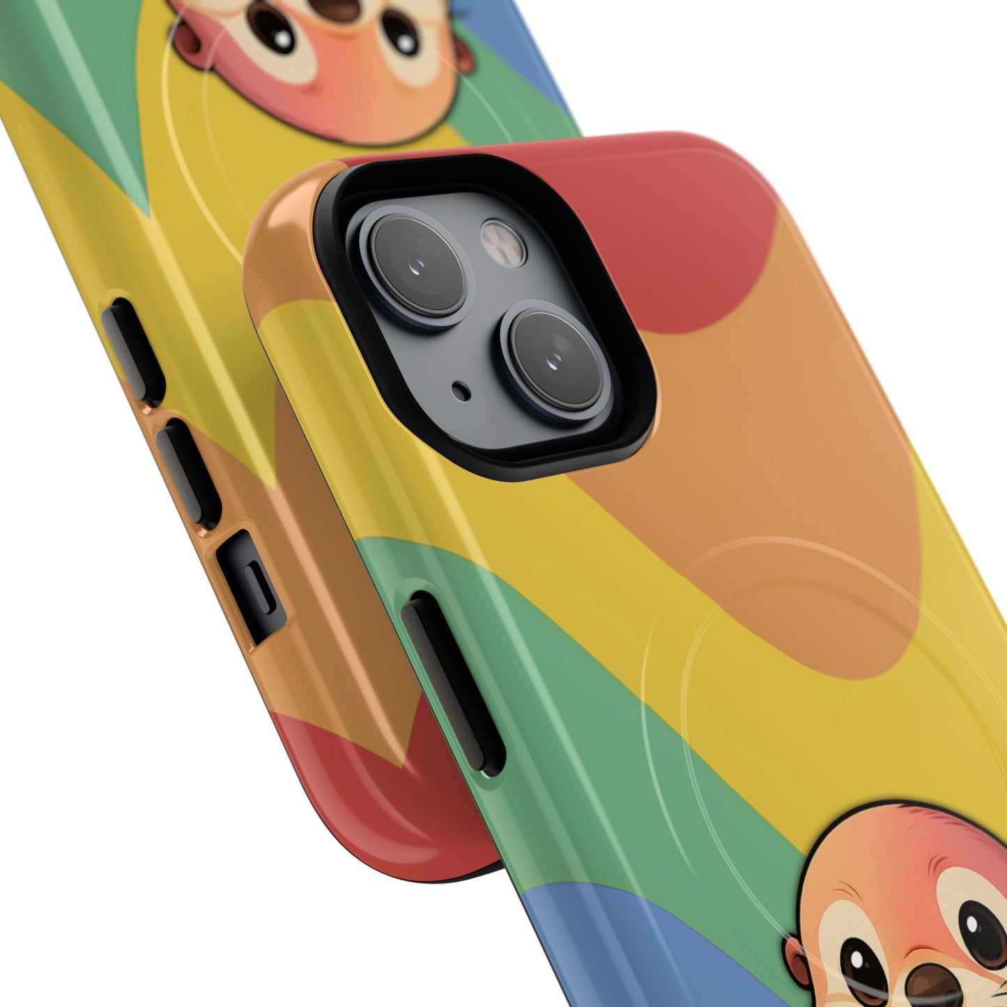 “otterly queer” – retro rainbow pride otter magsafe® iphone tough case