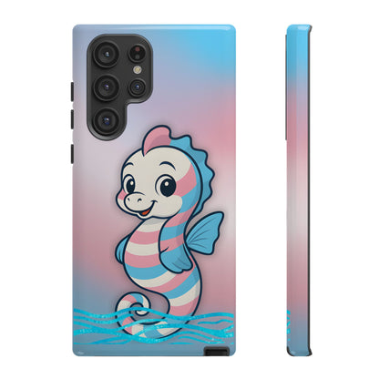 “Sea Me” – Trans Pride Seahorse Android Tough Phone Case