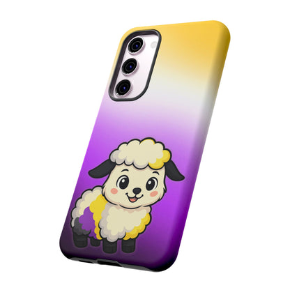 "NonbiBaaary" – Nonbinary Pride Sheep Android Tough Phone Case