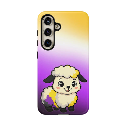 "NonbiBaaary" – Nonbinary Pride Sheep Android Tough Phone Case