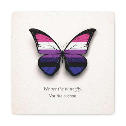 Genderfluid Pride Butterfly | Metamorphosis Series Canvas Wall Art