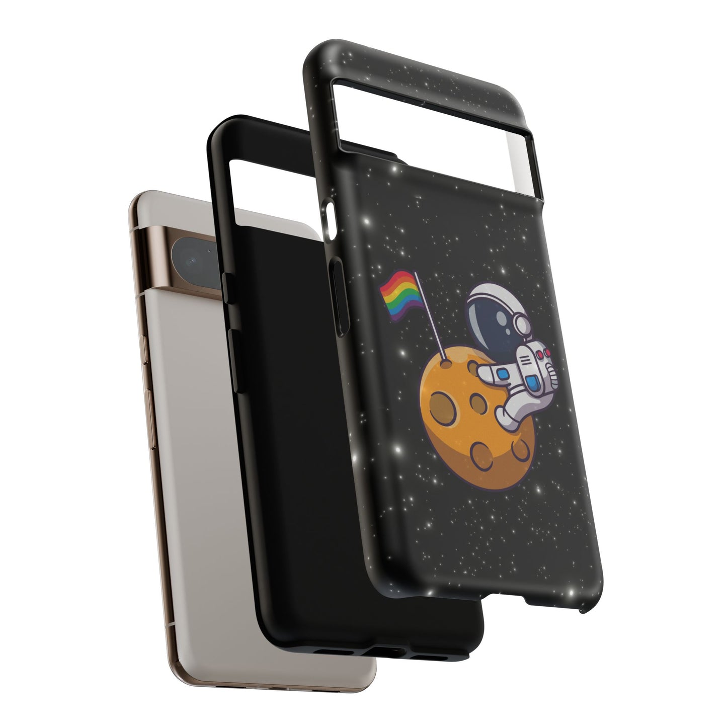 "cosmic queer" lgbtqia+ android astronaut tough phone case